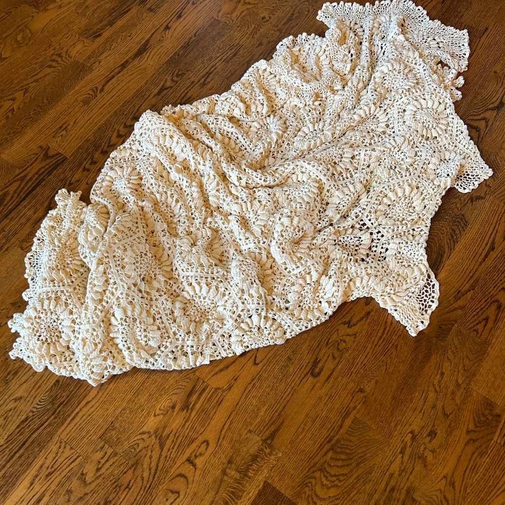 Handmade Crochet Lace Throw Blanket